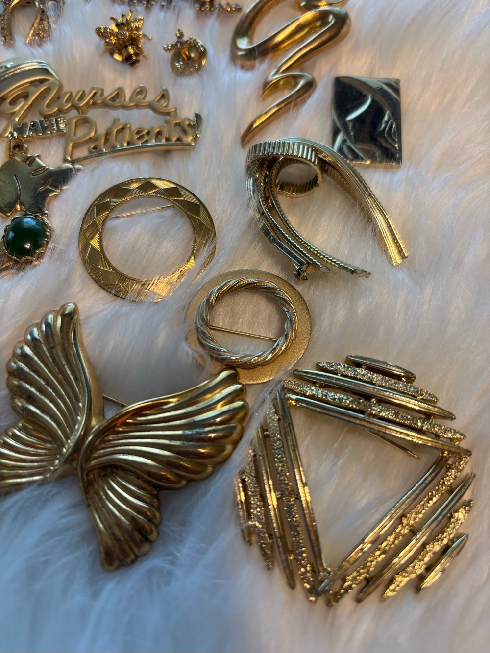 Vintage Mixed Gold and Silver Tone Brooch-pin-pendant-earrings and button - Picture 4 of 11